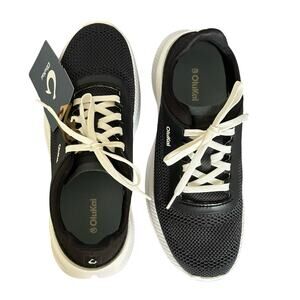 NWT! Olukai Women’s Black White Comfort Tennis Shoe Size US 7W EUR 37 (K139)